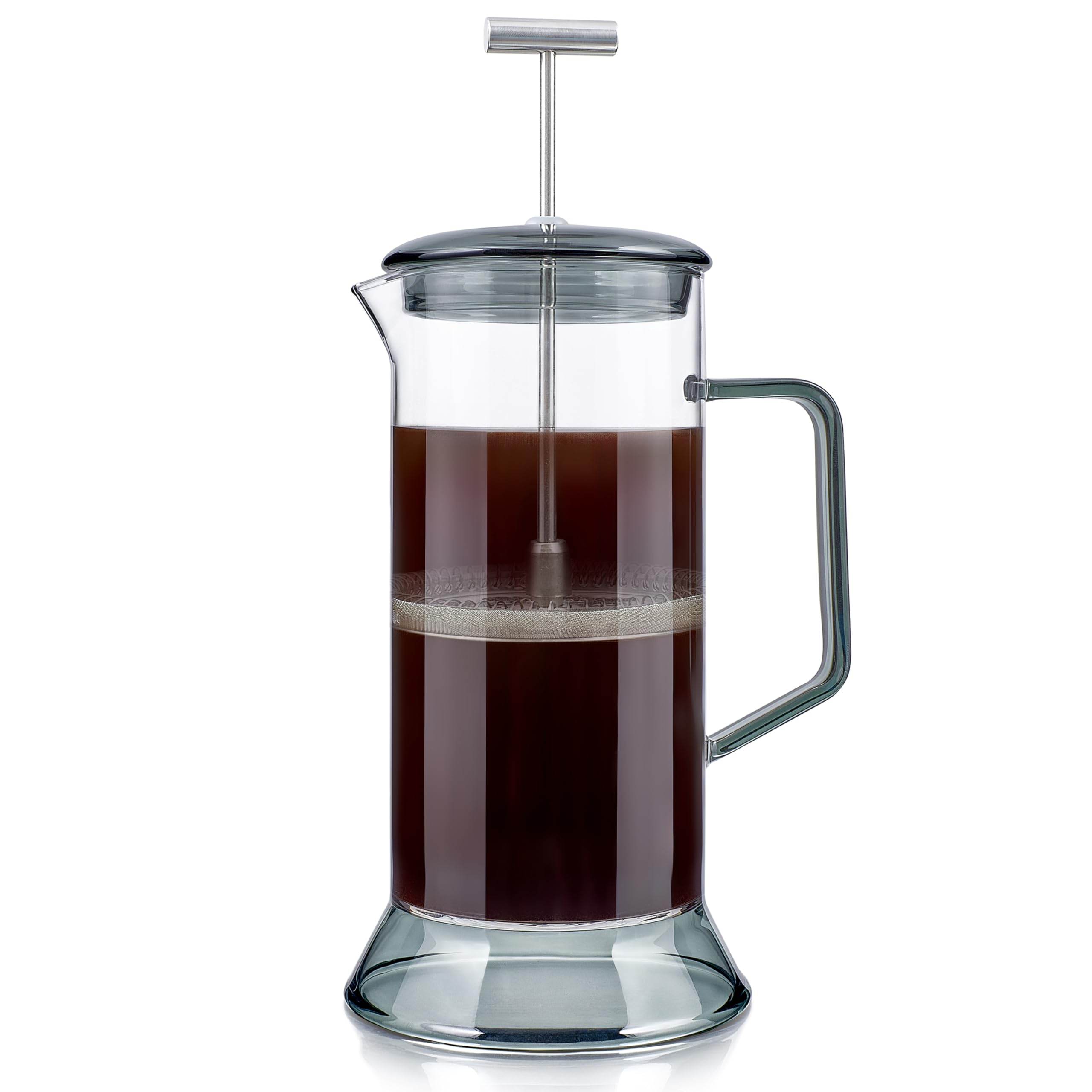 Teabloom Toulouse - Prensa francesa sin plástico para té y café, 700 ml, gris oscuro