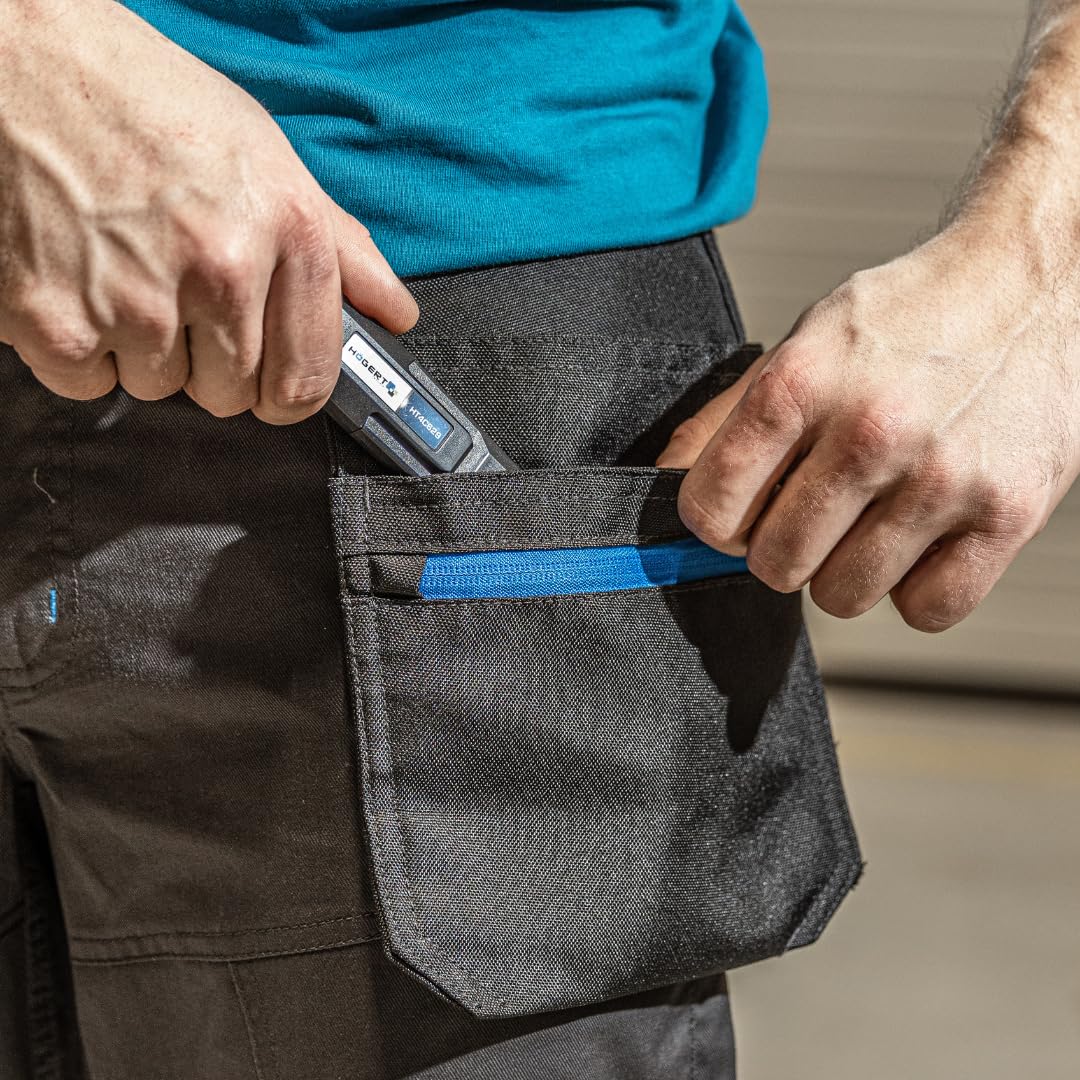 Högert Technik - WURNITZ Hose 3/4 schützendes Gummiband|Twill-Gewebe | Shorts mit Taschen | Herren Kurz Arbeitshose | Arbeitsshorts Arbeitshosen Männer | EN ISO 13688