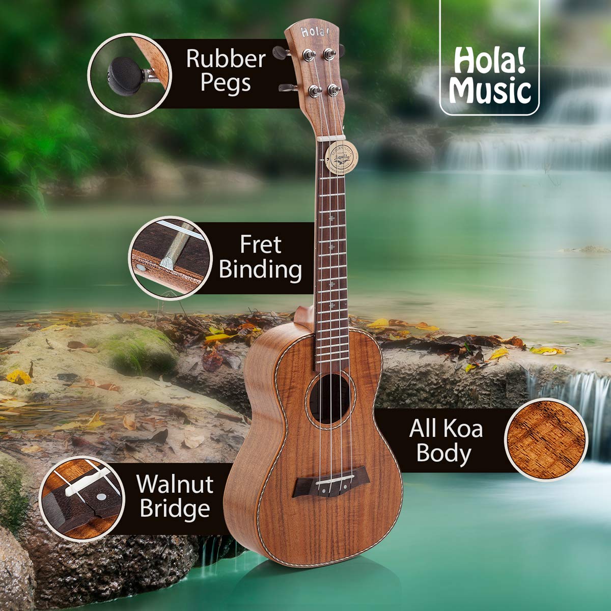 その他 ukulele Ohana TK-25CL Cynthia Lin Mahogany Tenor Ukulele - Solid Top