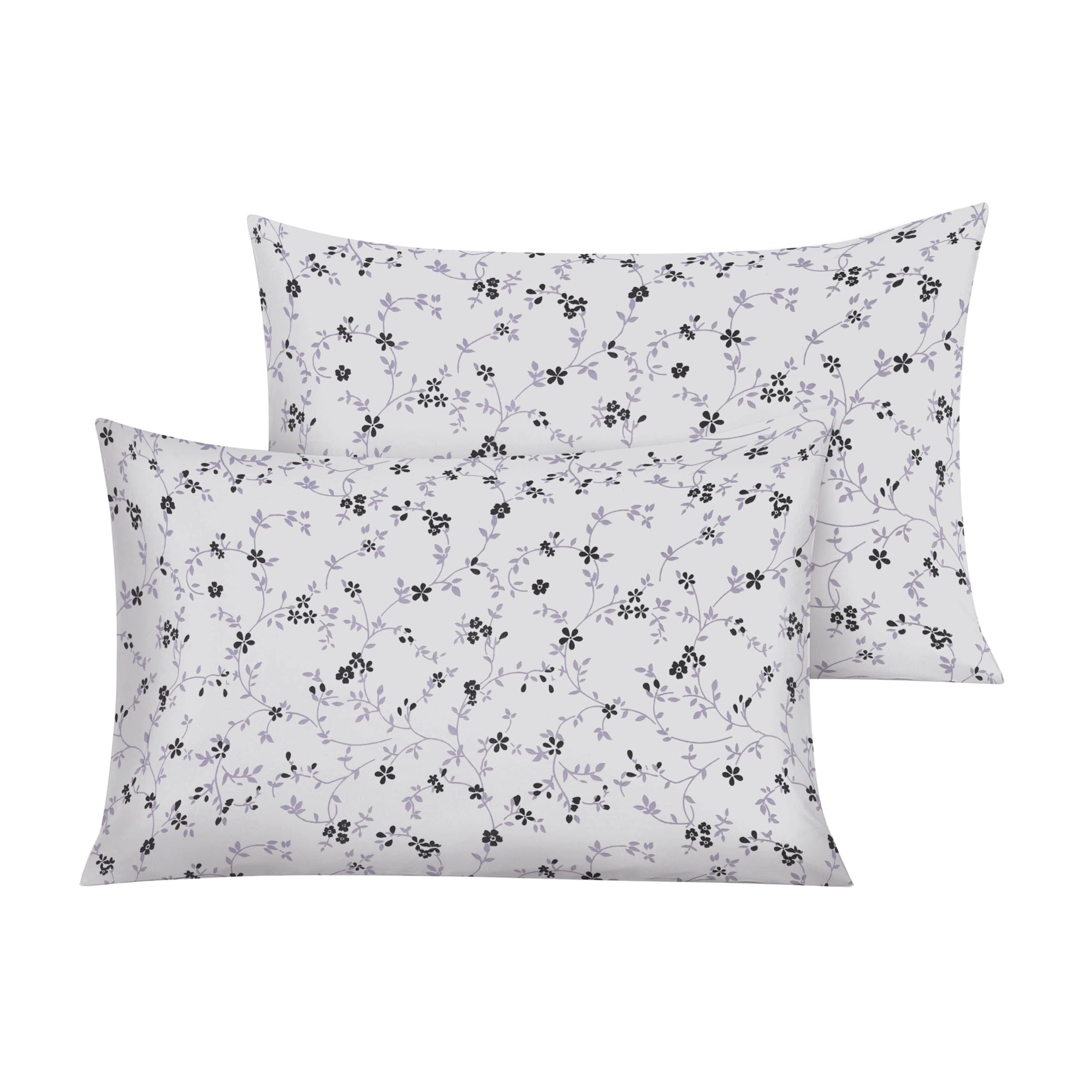 RAYBedding Luxury Printed Floral Pillowcases Pair – 50x75cm with Envelope Flap, Soft Printed Pillow Covers
