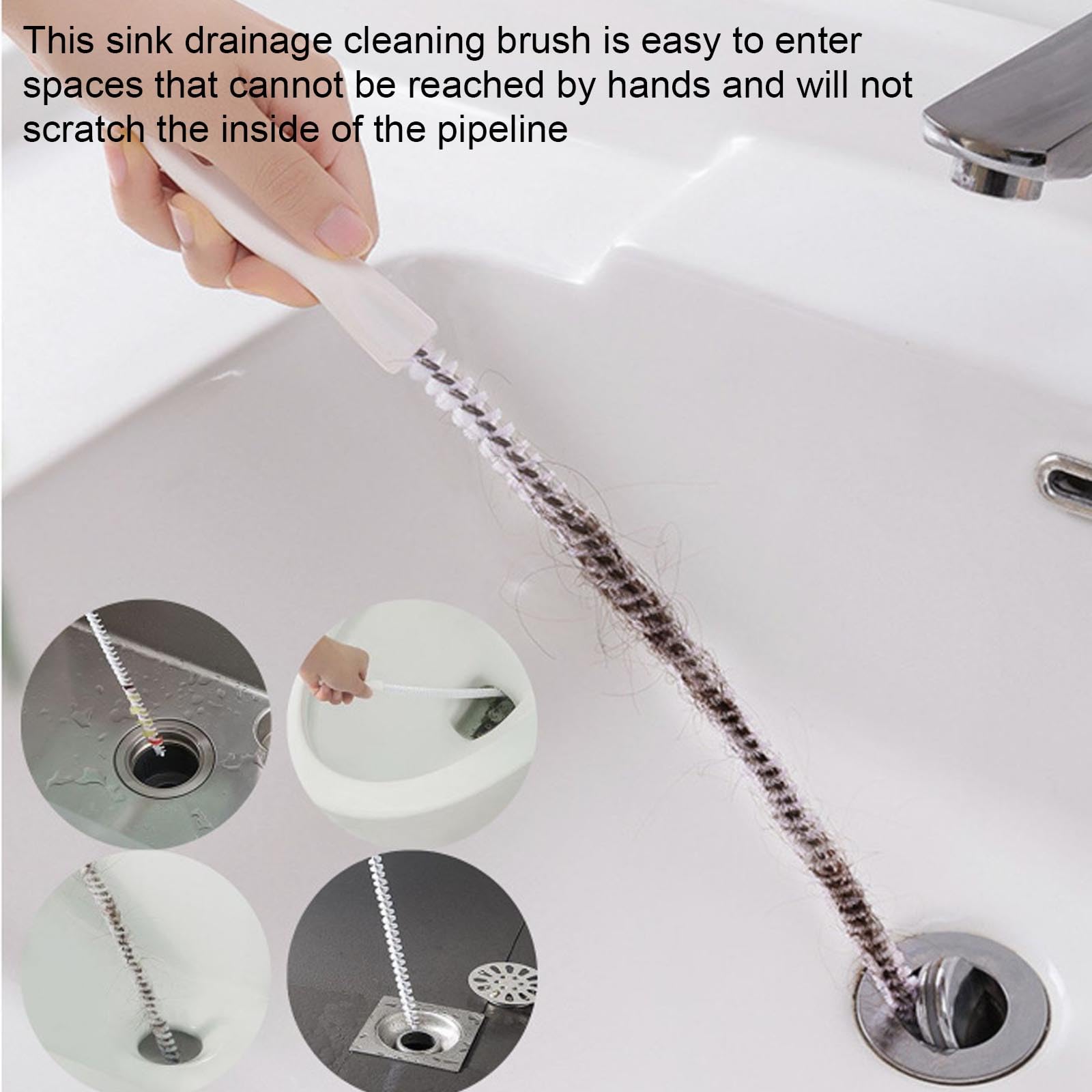 Lot De 2 Brosses De Nettoyage Pour Débordement D'Évier-45 Cm