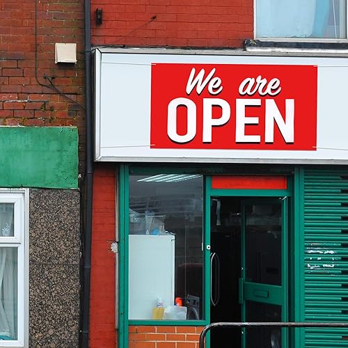 Miniatura 4 de Letrero colgante de tela Oxford de poliéster con texto en inglés We Are Open Store con texto en inglés We Are Open Store (We Are Open)