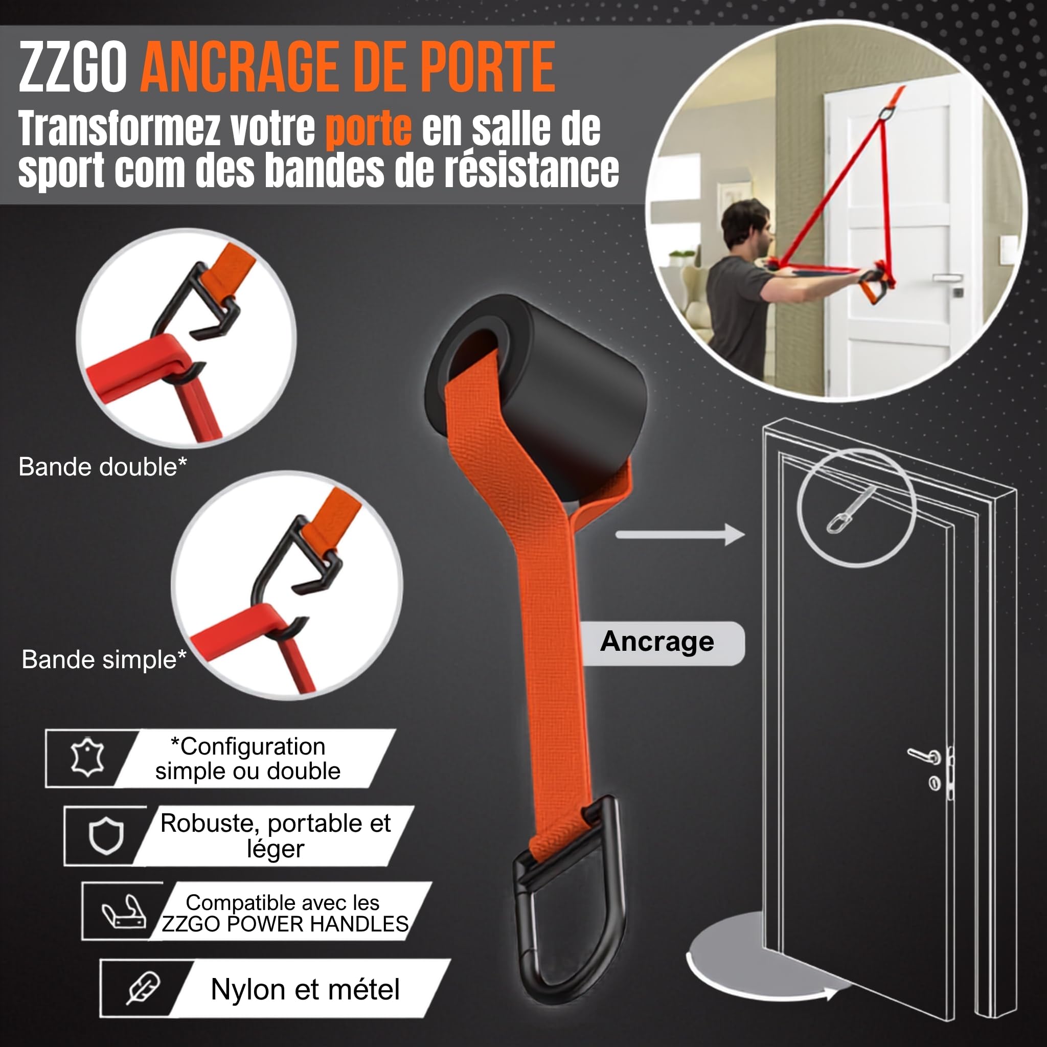 Kits d'Entraînement et Accessoires pour Bande de Musculation | Entraînement à la Maison ou en Plein Air | Extension et Force | Yoga, Pilates, Crossfit, Musculation, Callisthénie