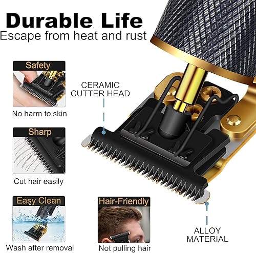 Miniatura 4 de Cortadora de pelo profesional para hombres y mujeres, inalámbrica, recargable, recortadora de pelo, kit de aseo de corte de cuerpo de metal,