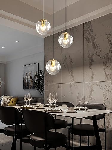 Miniatura 336 de Escalera LED de 10 luces LED moderna con globo de cristal, lámpara colgante grande para techos altos, accesorios de iluminación de entrada, villas y