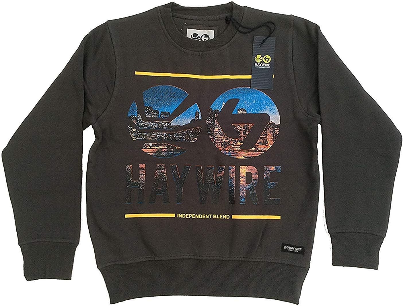 Haywire Boys Graphic Print Sweatshirt Syber - Dark Grey