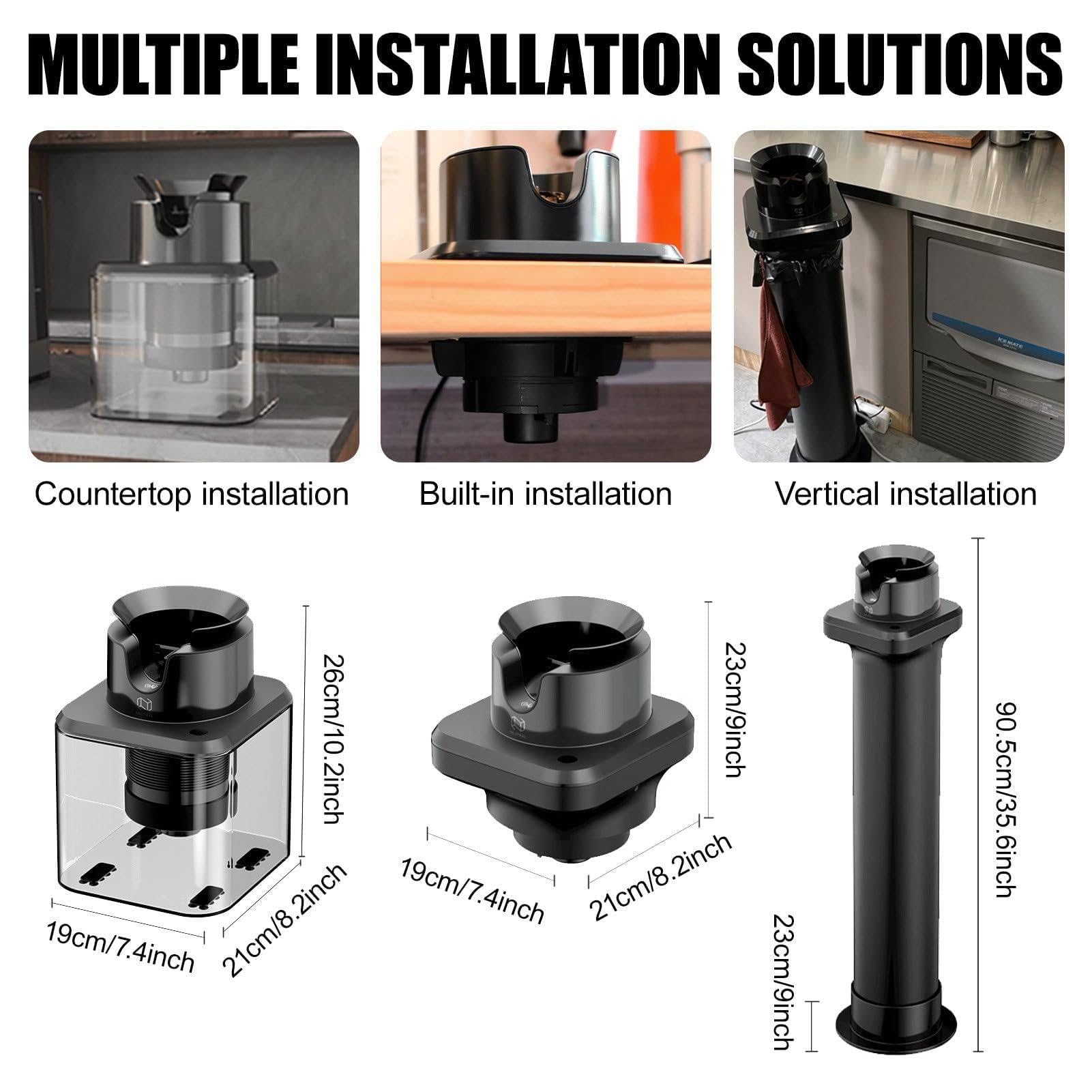 Limpiador eléctrico de portafiltros de café, máquina automática de limpieza de suelo con sensor de seguridad y 3 cabezales de cepillo