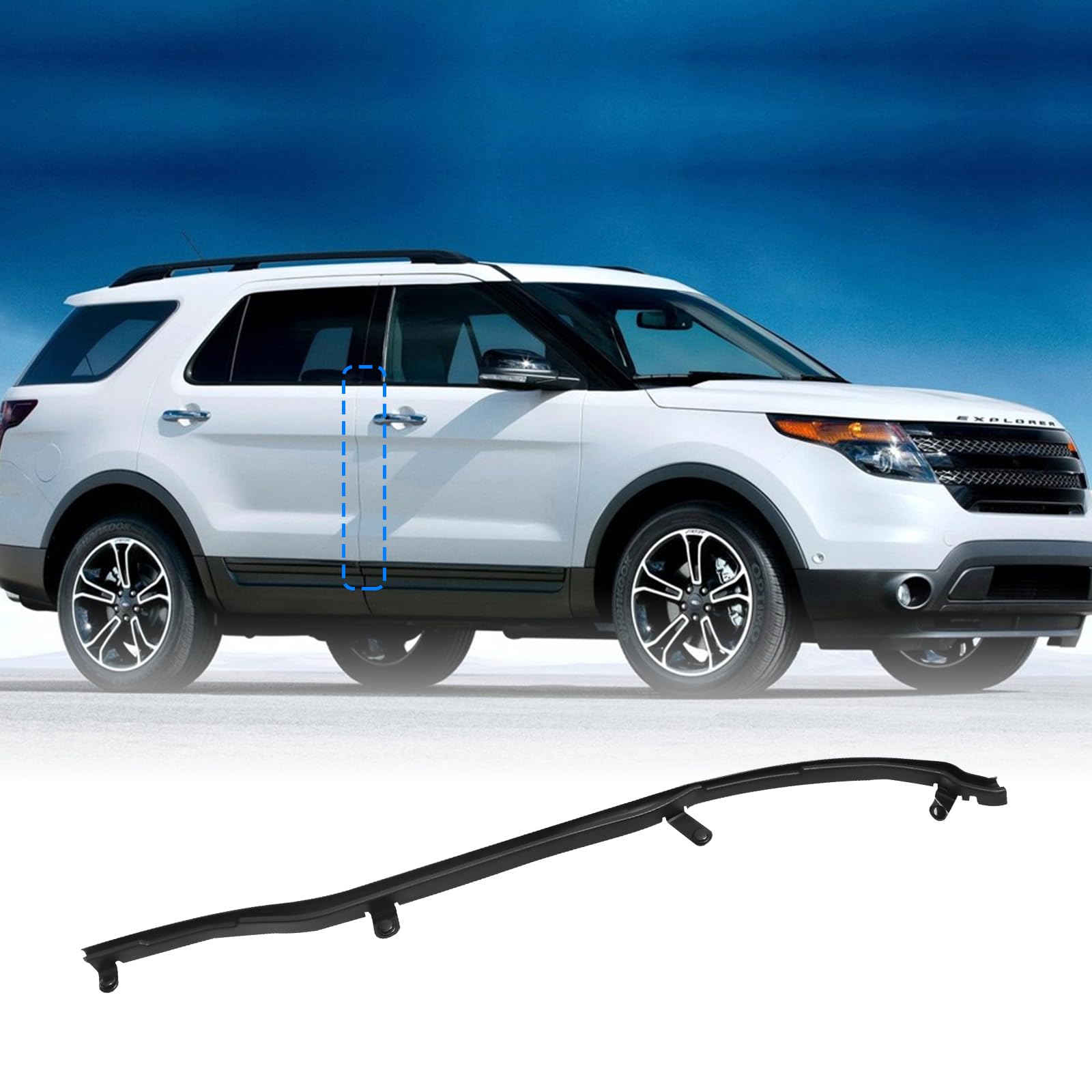 KAVIUS Door Front Weatherstrip Passenger Side Compatible with Ford Explorer 2011-2019 Front Weather Strip Right Hand Fit for Police Interceptor Utility 2013-2019 Rear Door Seal RH BB5Z-7825324-B