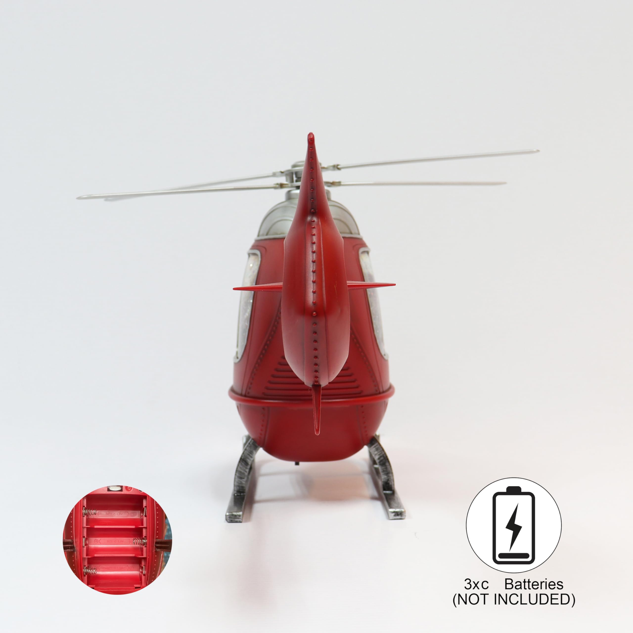 LED acrílico y helicóptero Giratorio de Agua BO, Iluminado, 3 Pilas AA no Incluidas