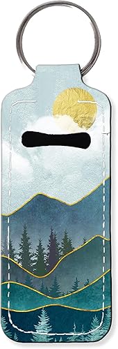 KLLRO RUO Chapstick Holder Llavero Moda Lápiz Labial Manga Bálsamo Labial Portátil Bolsillo Brillo Labial Soporte de Tubo