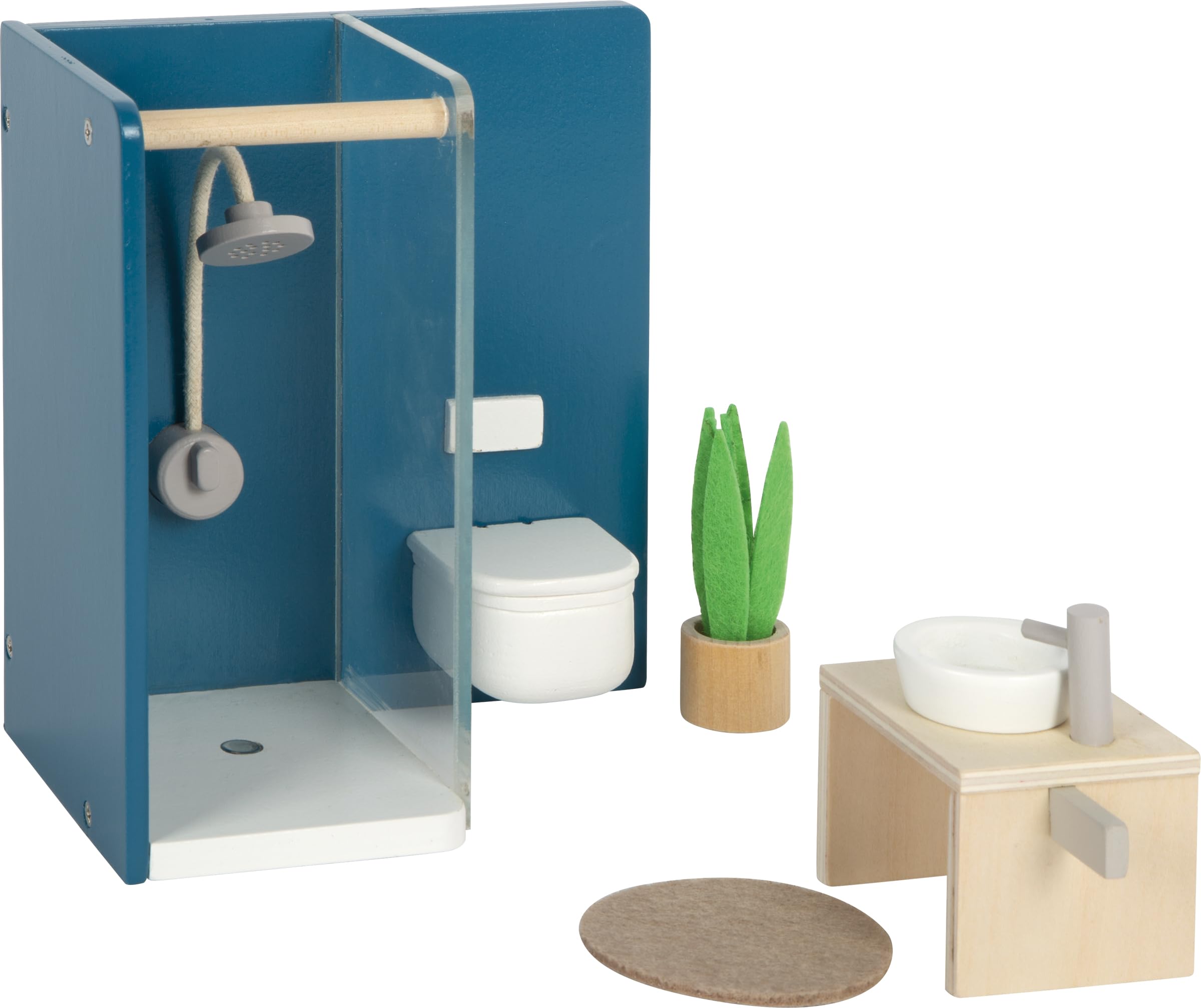 small foot Bathroom, Wood, Furniture Set for The Doll House for Kids Aged 3+ Years, 12630, Multicoloured, Klein