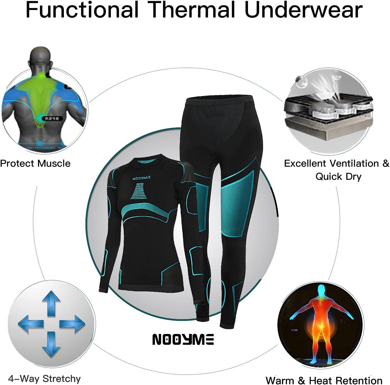 NOOYME Thermal Underwear for Women Long Johns for Women, Base Layer Women Cold Weather : Clothing, Shoes & Jewelry