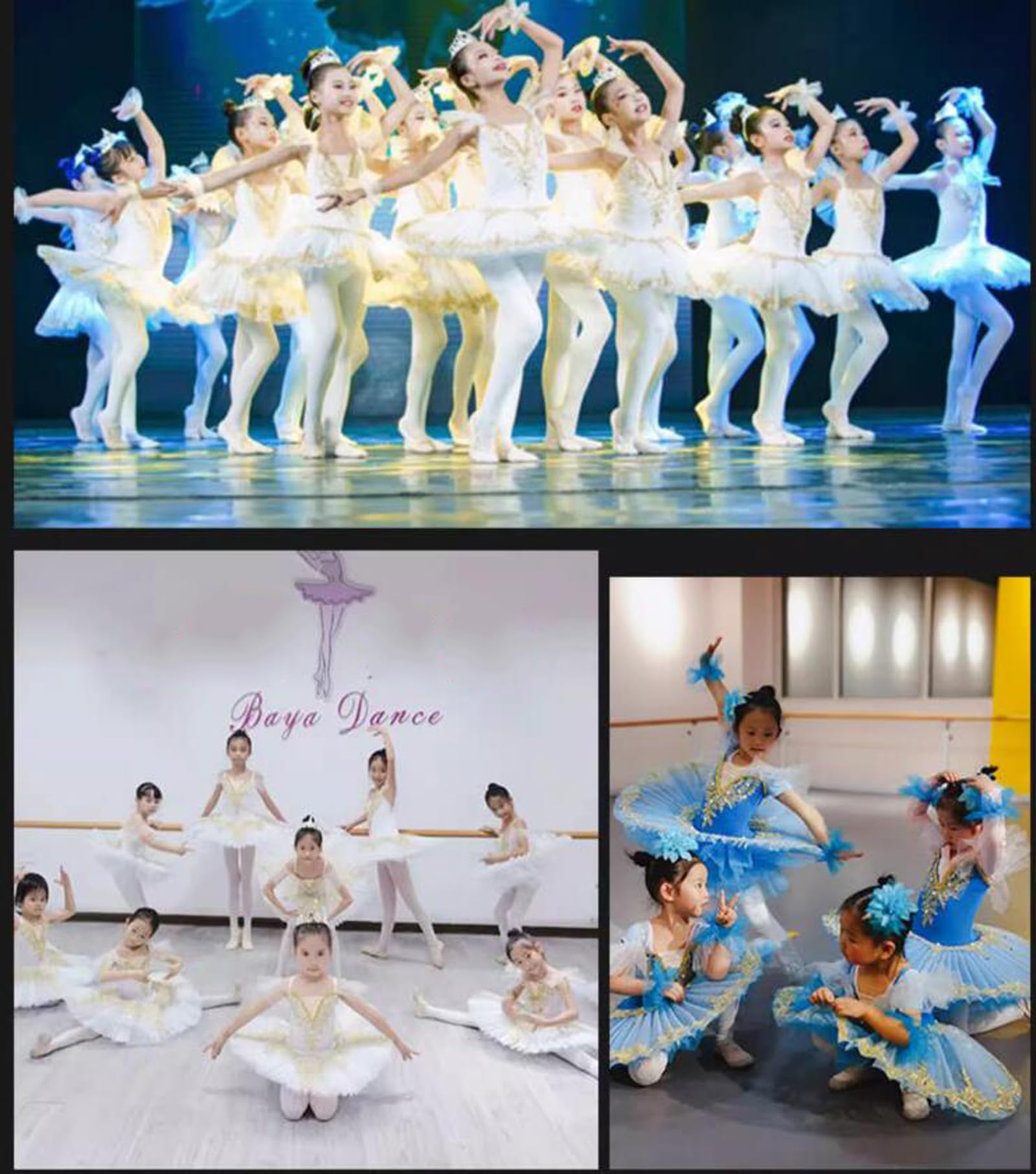 Vestido de tutú de Ballet Profesional para niñas, Disfraz de competición de Baile de Escenario de Bailarina de Lago de los cisnes de Princesa panqueque