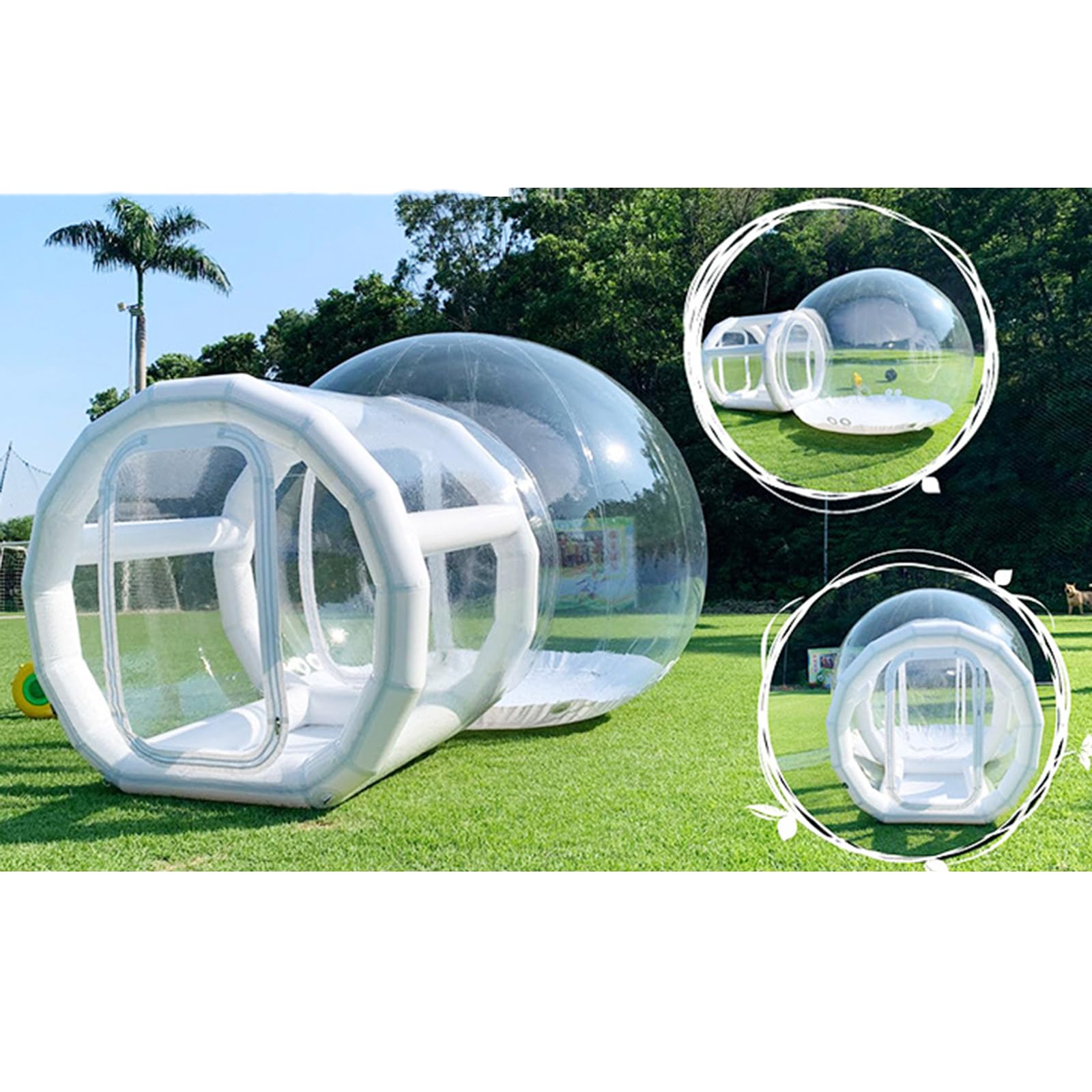 Inflatable Bubble House Dome Tent for Party, 10ft Diamete Inflatable Bubble Tent Dome, PVC Inflatable Bubble Tent with Air Blower Hand Pump Perfect for Birthdays, Parties, Christmas, Weddings
