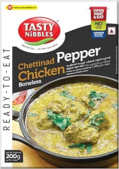 - Ready to Eat Chettinad Pepper Chicken 200g[Pack of 1]|Open Heat & Eat | No Food Additives Added | Japanese Retort Technology