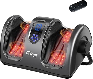 TISSCARE Foot Massager with Heat, Shiatsu Foot Massager for Plantar Fasciitis, Neuropathy, Circulation and Pain Relief, Remote Control, Deep Kneading, Gifts for Women Men Mom Dad