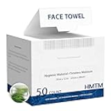 Face Towels, 10” x 12”, Extra Thick Soft and Absorbent, Face Towelettes Disposable Biodegradable for Sensitive Skin, Disposable Face Towels for Makeup Remover, Cleansing, 50 Count（1 Pack）