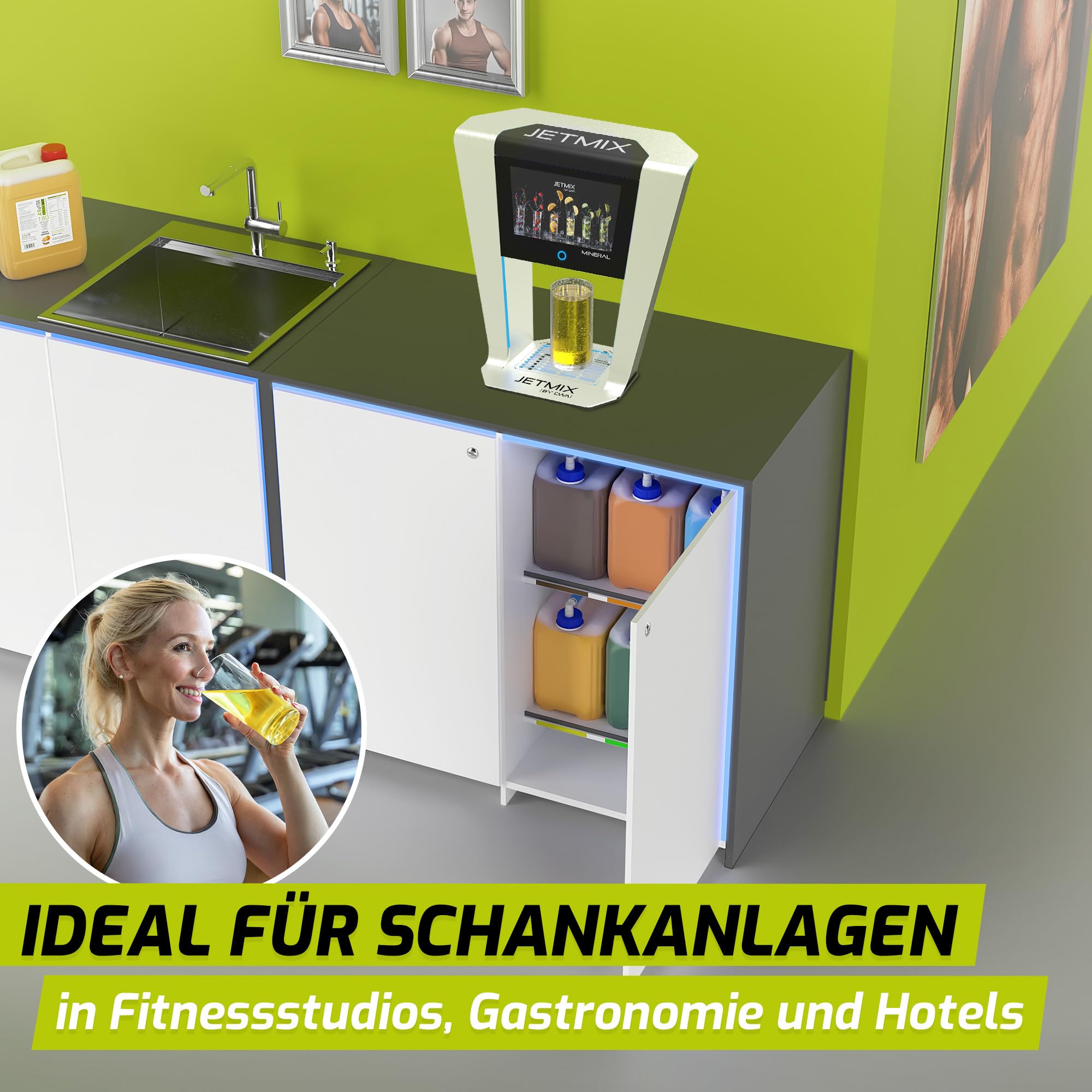 AsVita Getränkekonzentrat Fresh Mix 1:80 | 5 Liter Kanister - Getränkesirup zuckerfrei - 22 leckere Geschmacksrichtungen (Waldmeister)