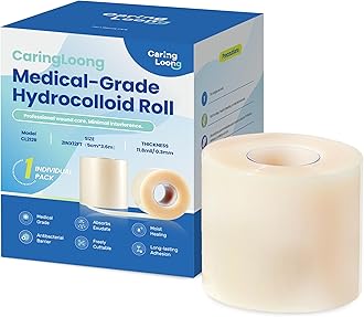Medical Grade Hydrocolloid Roll for Wound Care - Highly Absorbent for Wound Care, Burn, Blister, Acne, Extra Large Patch with Self-Adhesive, Sterile & Waterproof (2in×12ft （11.8mil/0.3mm Thickness）)
