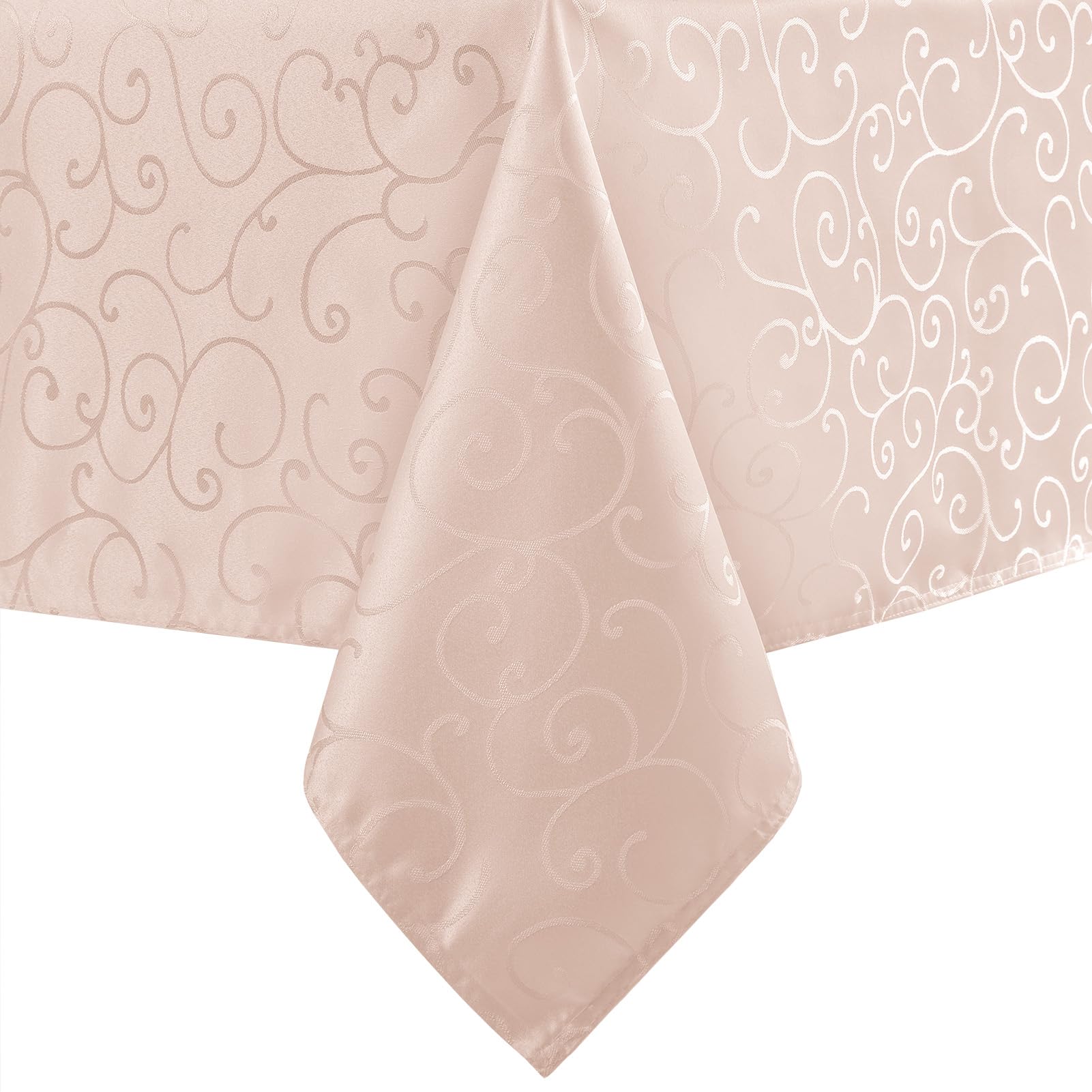 Romanstile Pink Jacquard Table Cloth, Water-Repellent,Wipe Clean, Rectangular 140 x 200 cm