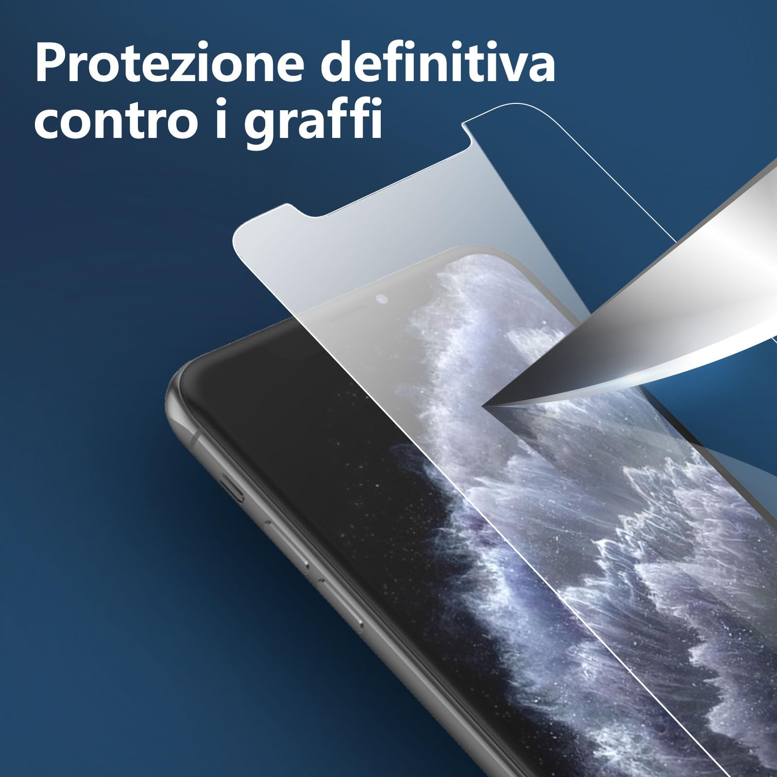 NEW'C 3 Pezzi, Vetro Temperato per iPhone 11 Pro Max e iPhone XS Max (6,5 Pollici), Pellicola Prottetiva Anti Graffio, Anti-Impronte, Durezza 9H, 0,33mm Ultra Trasparente, Resistente