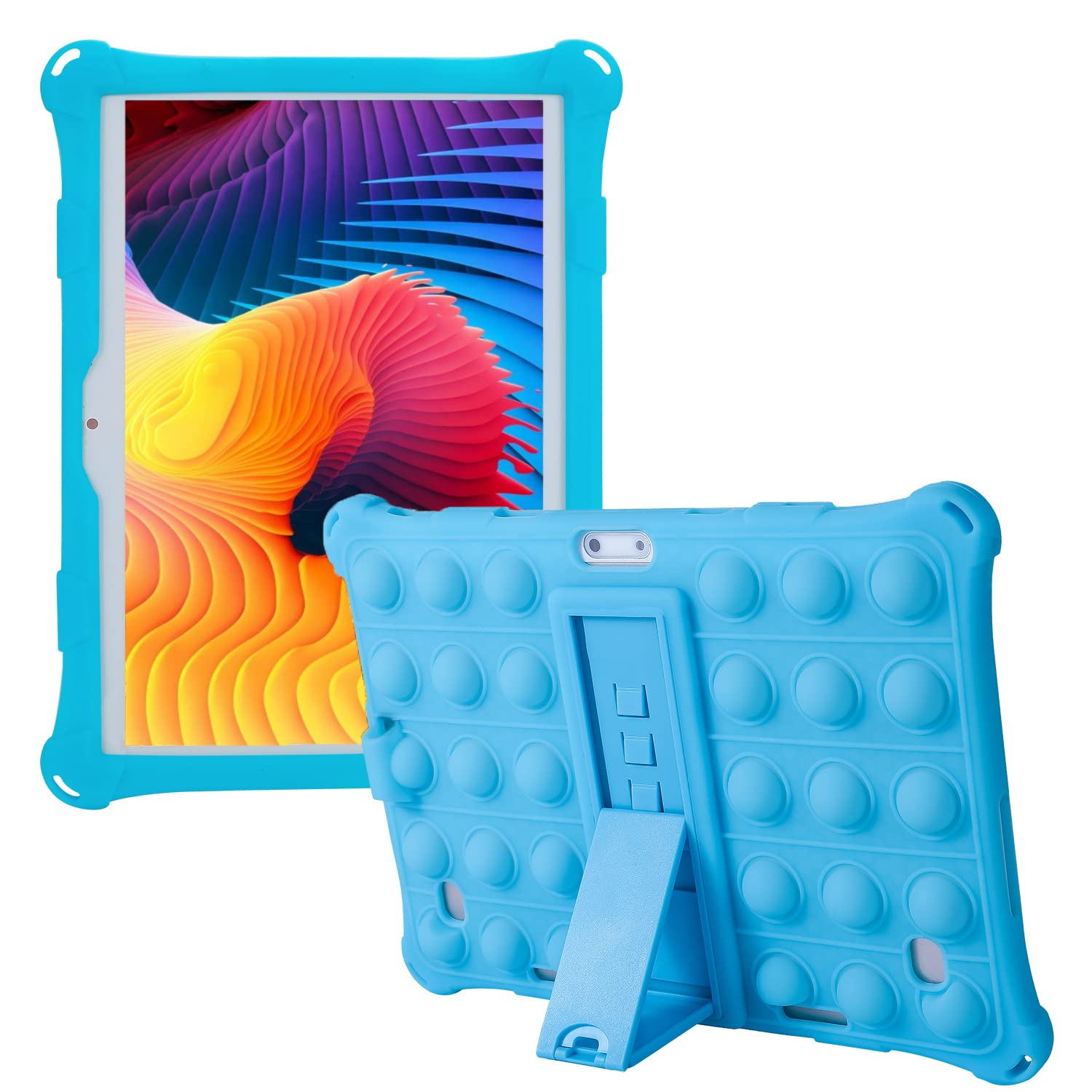 Universal 10.1 inch Tablet Protective Cover, Compatible with Zonko, qunyiCO, MEIZE, PRITOM, FEONAL, ANTEMPER, MARVUE, Dragon Touch, Winsing, FANGOR, ZZB (Blue)