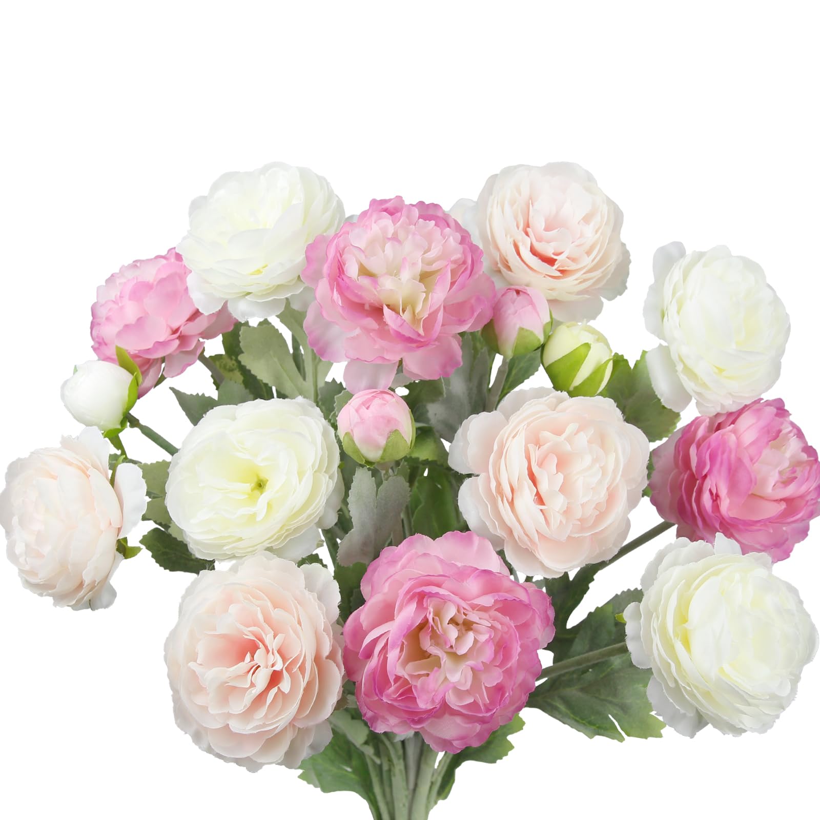 CEWUDA 6 Pcs Artificial Flowers Silk Peony Rose Single Stem Artificial Flowers Pink Faux Peony Bouquet Floral Arrangement Bundle Fake Flowers Bulk for Table Centerpiece Wedding Farmhouse Home