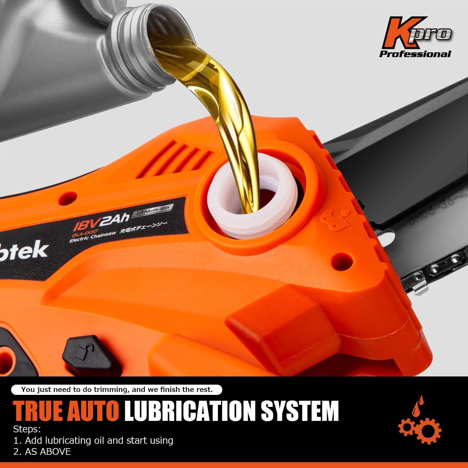 2in1 Cordless Pole Saw Kebtek 6Inch Electric Chainsaw with Brushless Motor Battery Mini