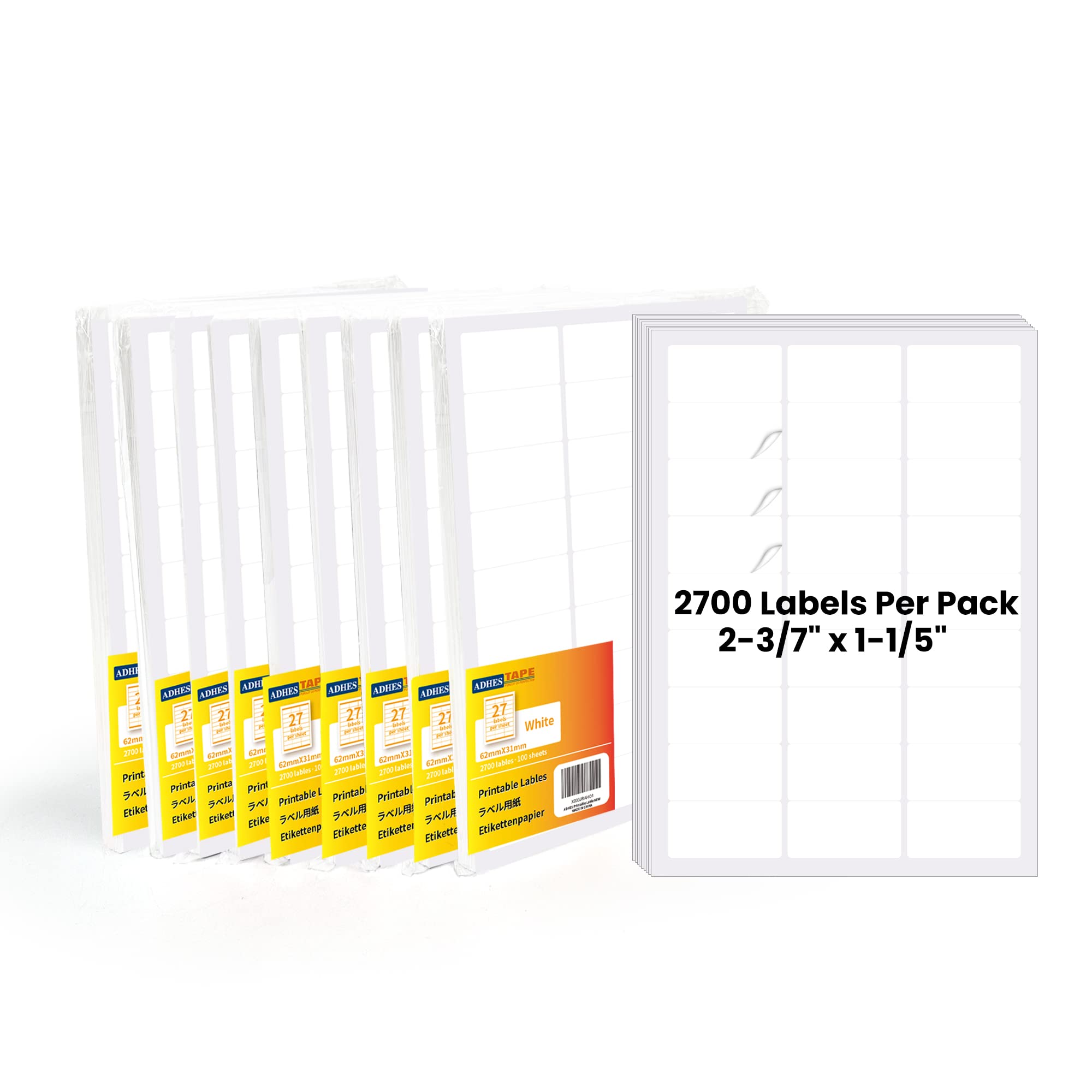 ADHES 1000Feuilles, 27 Étiquettes Par Feuille (62MM*31MM) Papier Étiquettes