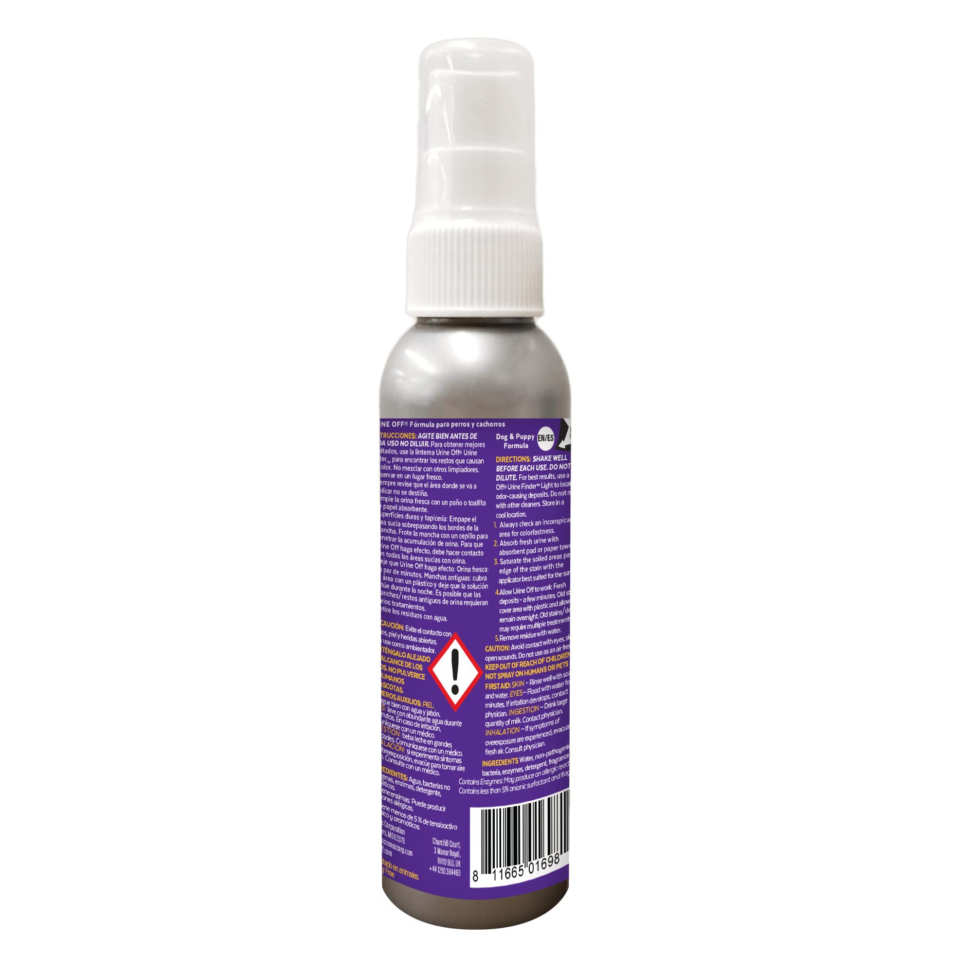 Urine OFF kot i kotek podróżny rozmiar spray, 118 ml - wyprodukowano w USA, nieprzezroczysty