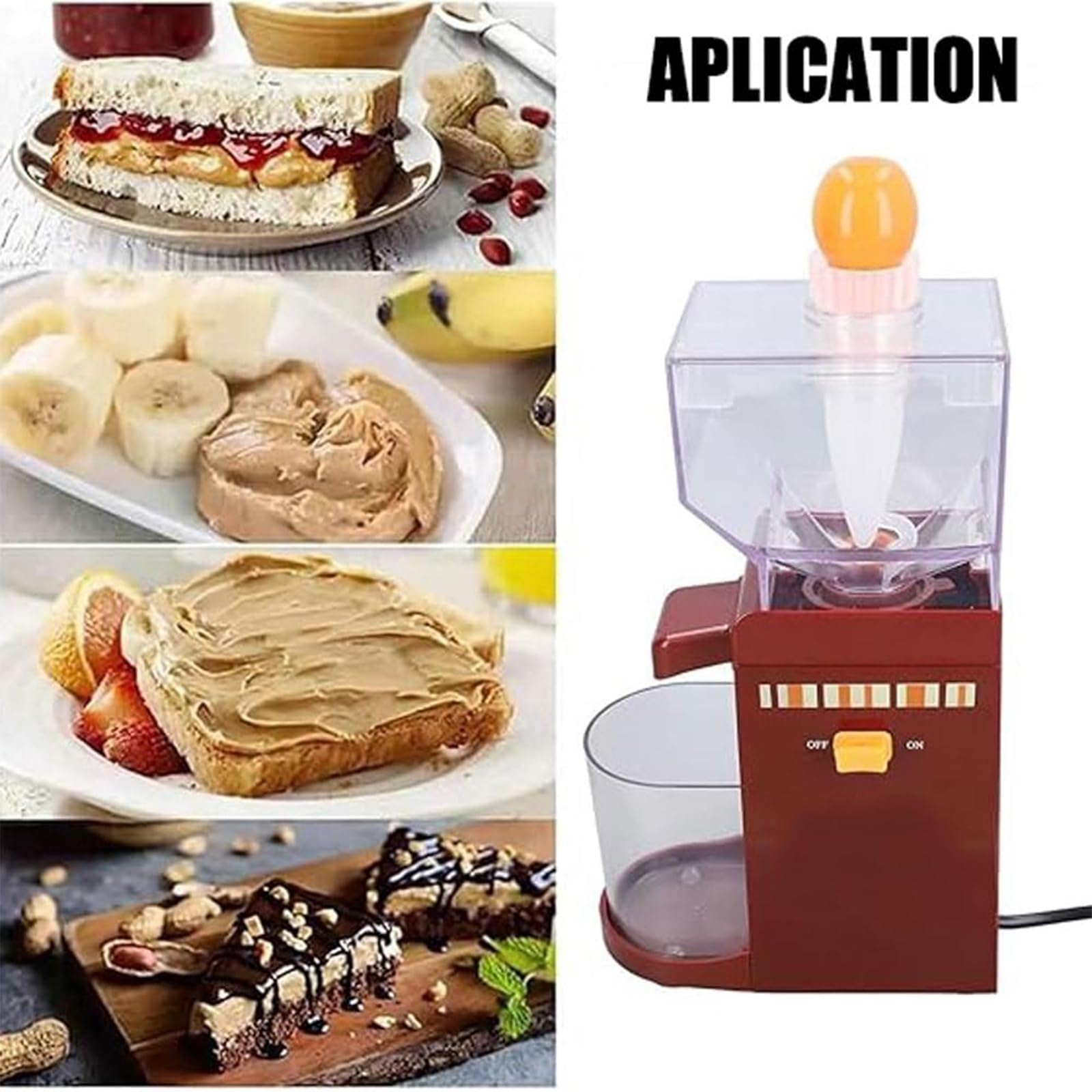 Burro elettrico per arachidi, 500 ml, con disco abrasivo rimovibile, base antiscivolo per arachidi, mandorle, anacardi, nocciole