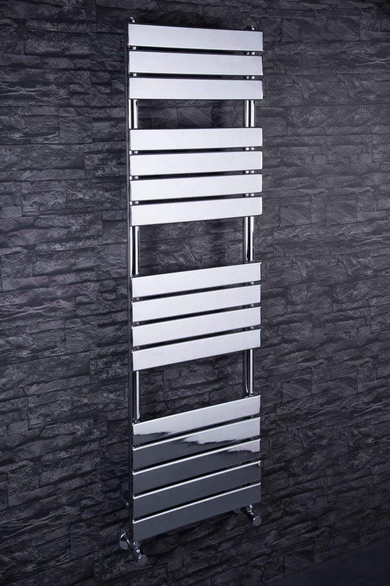 Warmehaus Chrome Flat Panel Heated Towel Rail Bathroom Ladder Radiator Rad Central Heating 1600 X 450Mm