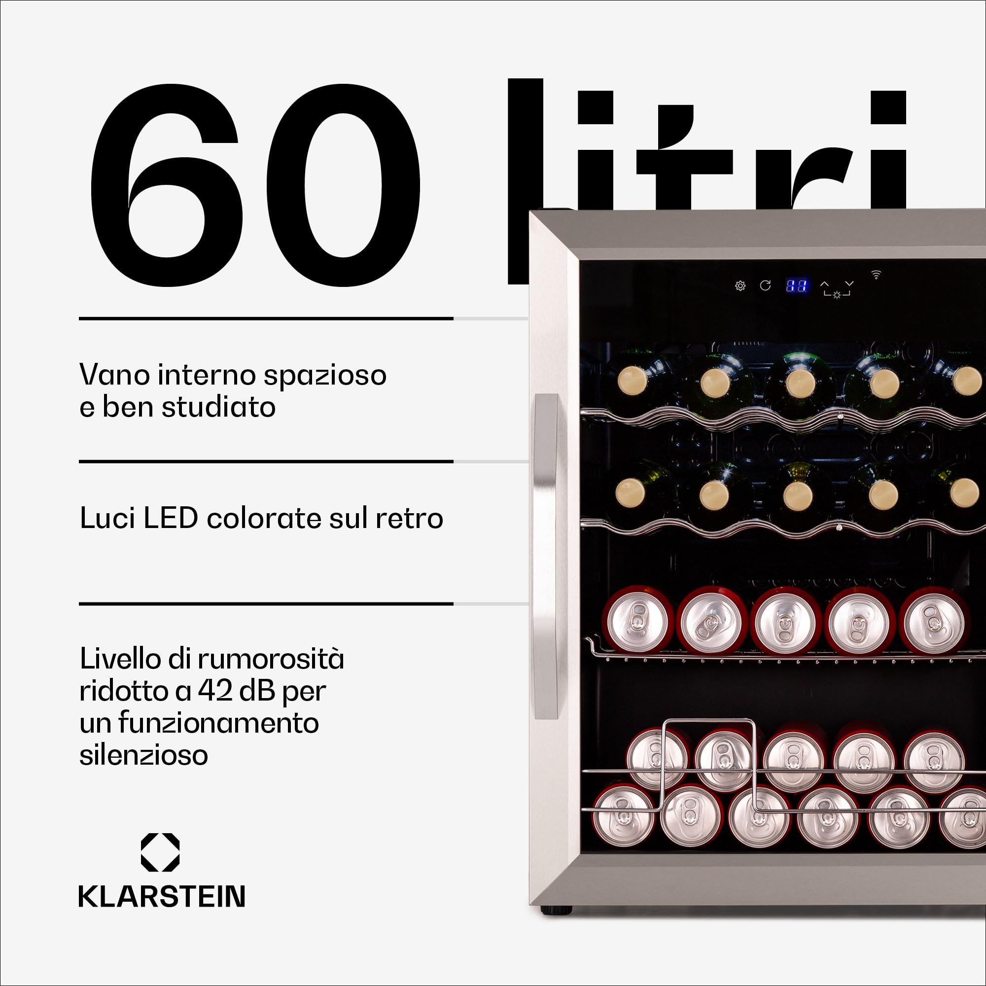 Drink Fridge 60L Coachella 60 - WiFi LED Lighting Black - Dettaglio