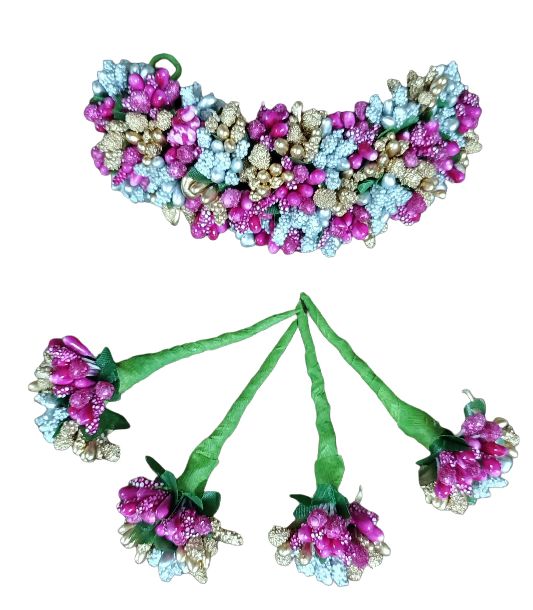 VJP Multicolour floral gajra1 veni pins 4