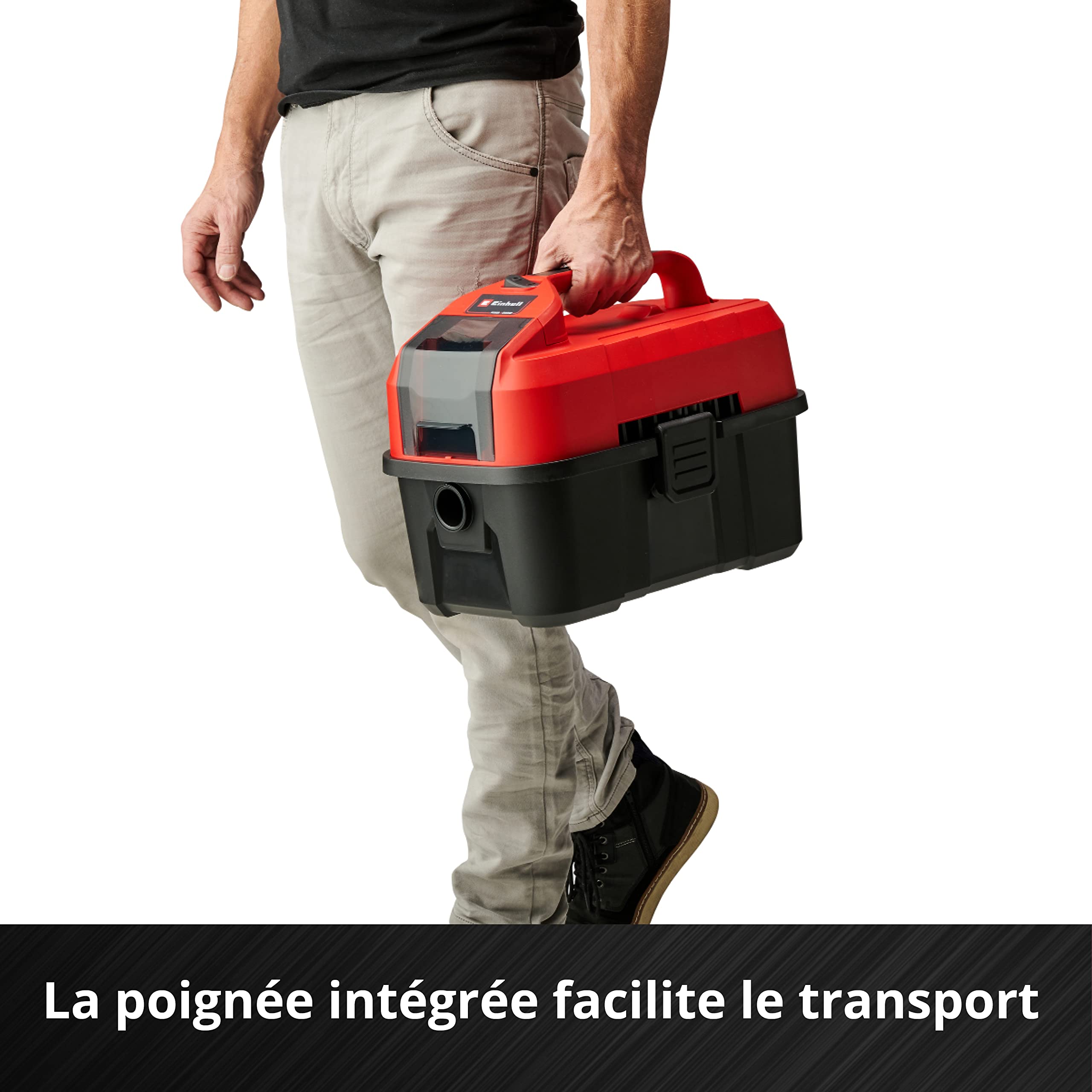 Einhell Aspirateur eaux et poussières sans Fil Te-VC 18/10 Li-Solo Power X-Change (18 V, cuve 10 litres, Tuyau 2 m, buse rainures/Brosse + buse Universelle/Tissus d’ameublement, sans Batterie)