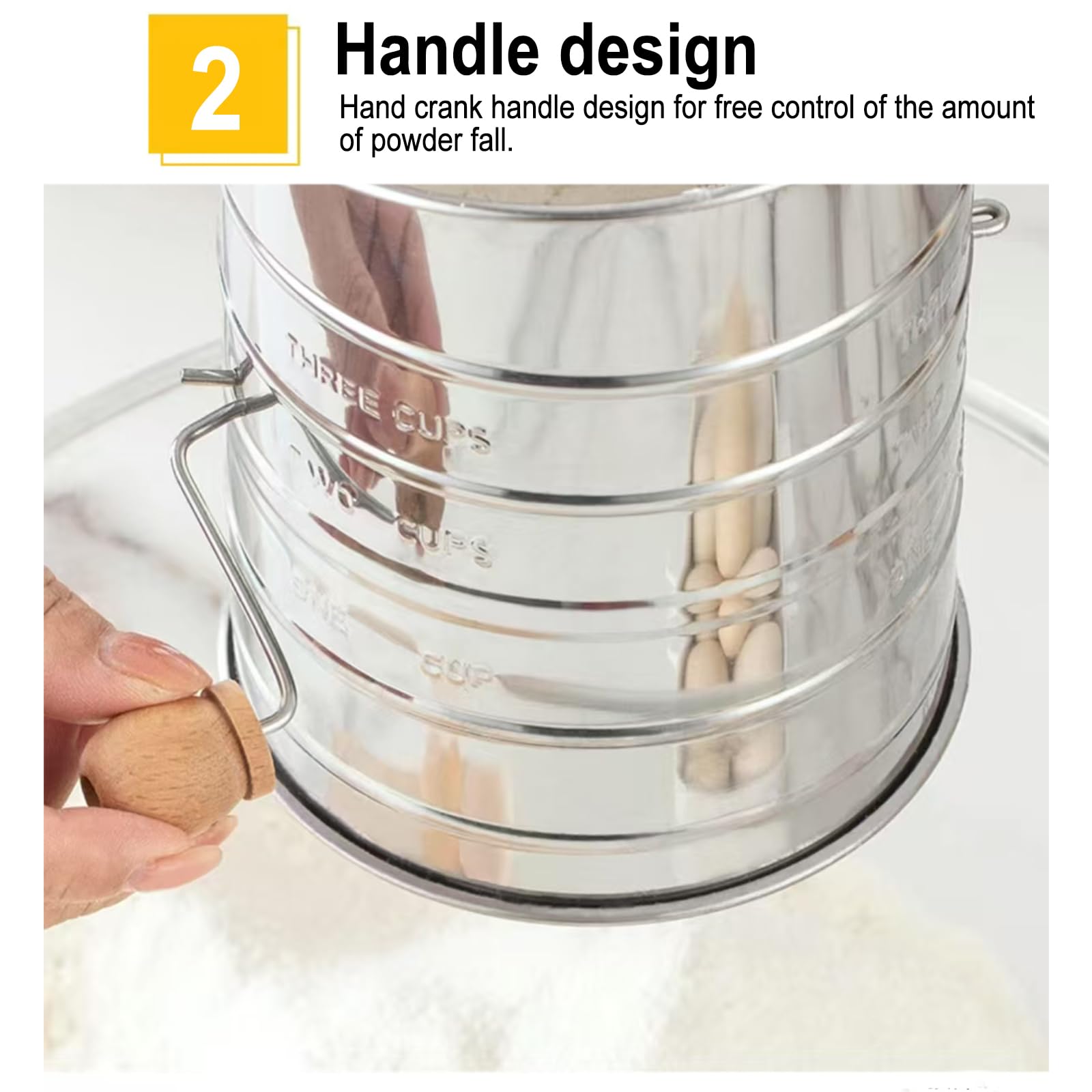 Tamis à Farine En Acier Inoxydable 304 Léger Et Facile à Nettoyer