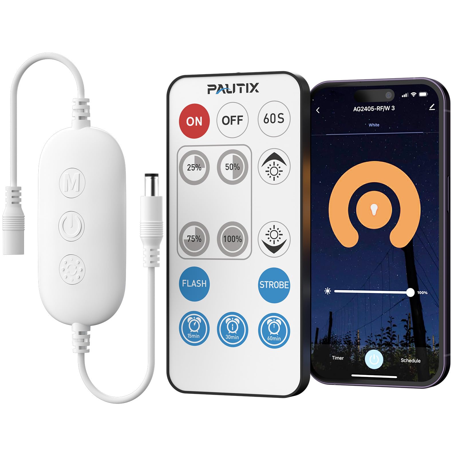 Pautix Light Wifi Led Controller For Single Color Led Strip S, Work With Alexa And Google,14-Key Wireless Remote For Dc 12-24V Controller 3528/2835/5050/Cob Led Strip S
