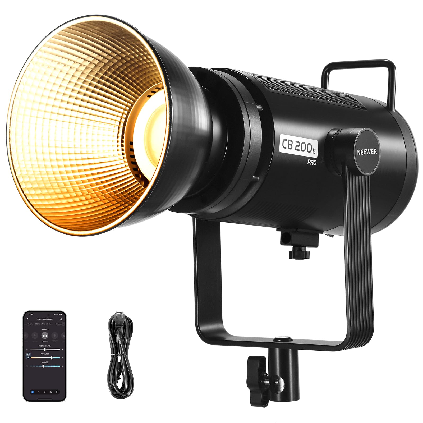 NEEWER CB200B PRO LED Video Light with reflector