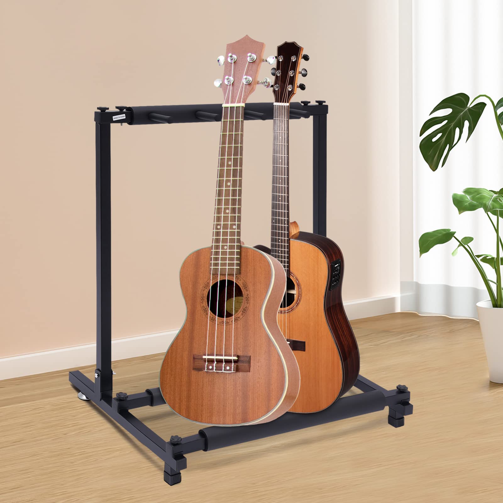 Soporte de suelo para guitarra, soporte multicabezal para guitarra, organizador para guitarra acústica, eléctrica o bajo
