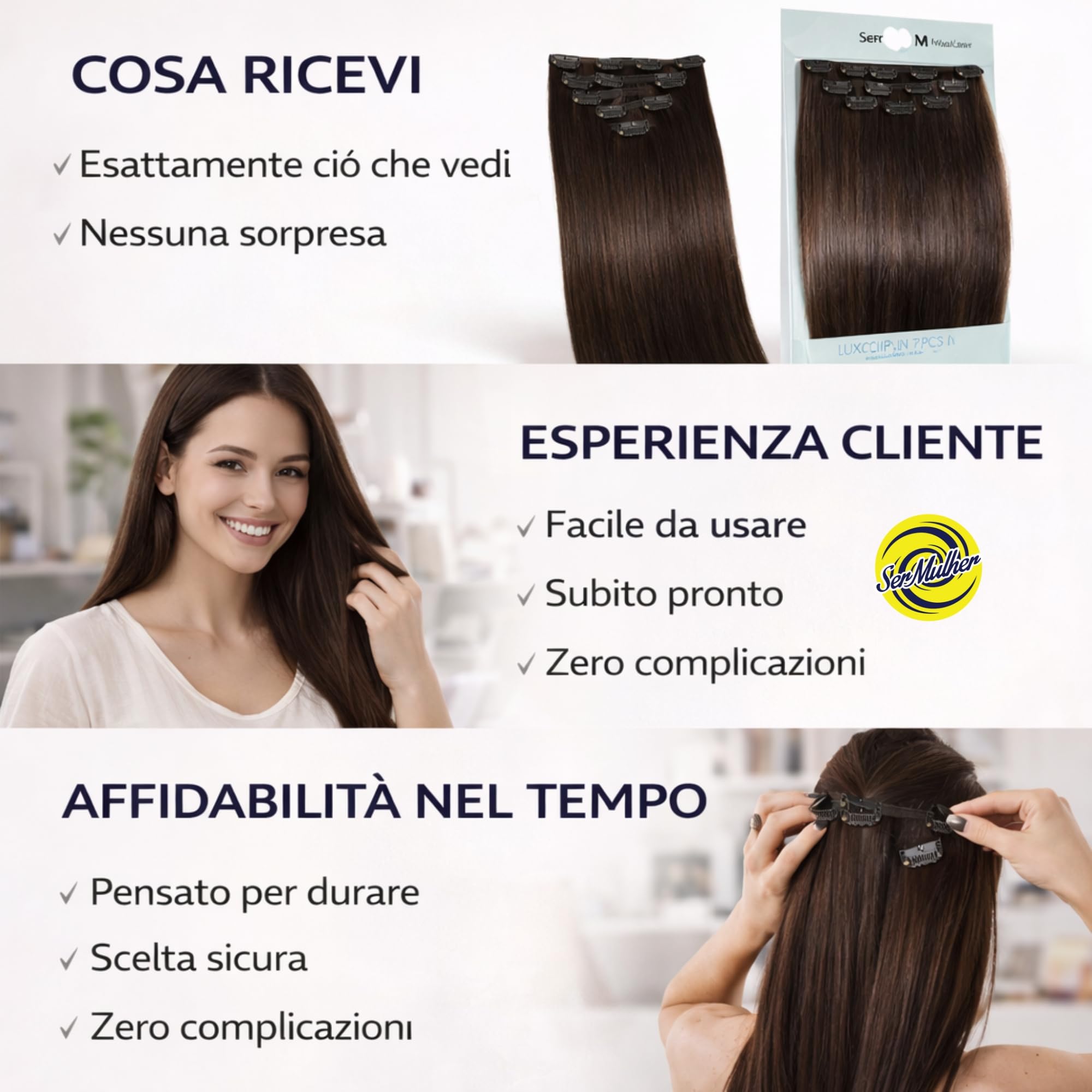 THELMA - Extensiones de pelo + clips, lisas y largas de 60 cm – 7 tejidos/7 piezas, juego para alargar y dar volumen, ligero y suave, fácil aplicación, peso 228 g (rubio natural)
