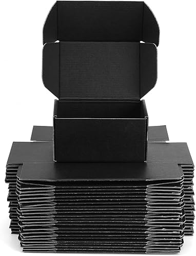 Miniatura 7 de DUZCLI Juego de 20 cajas de envío de 9 x 6 x 2, cajas de cartón corrugado color negro, para embalaje de suministros de pequeñas empresas, cajas de