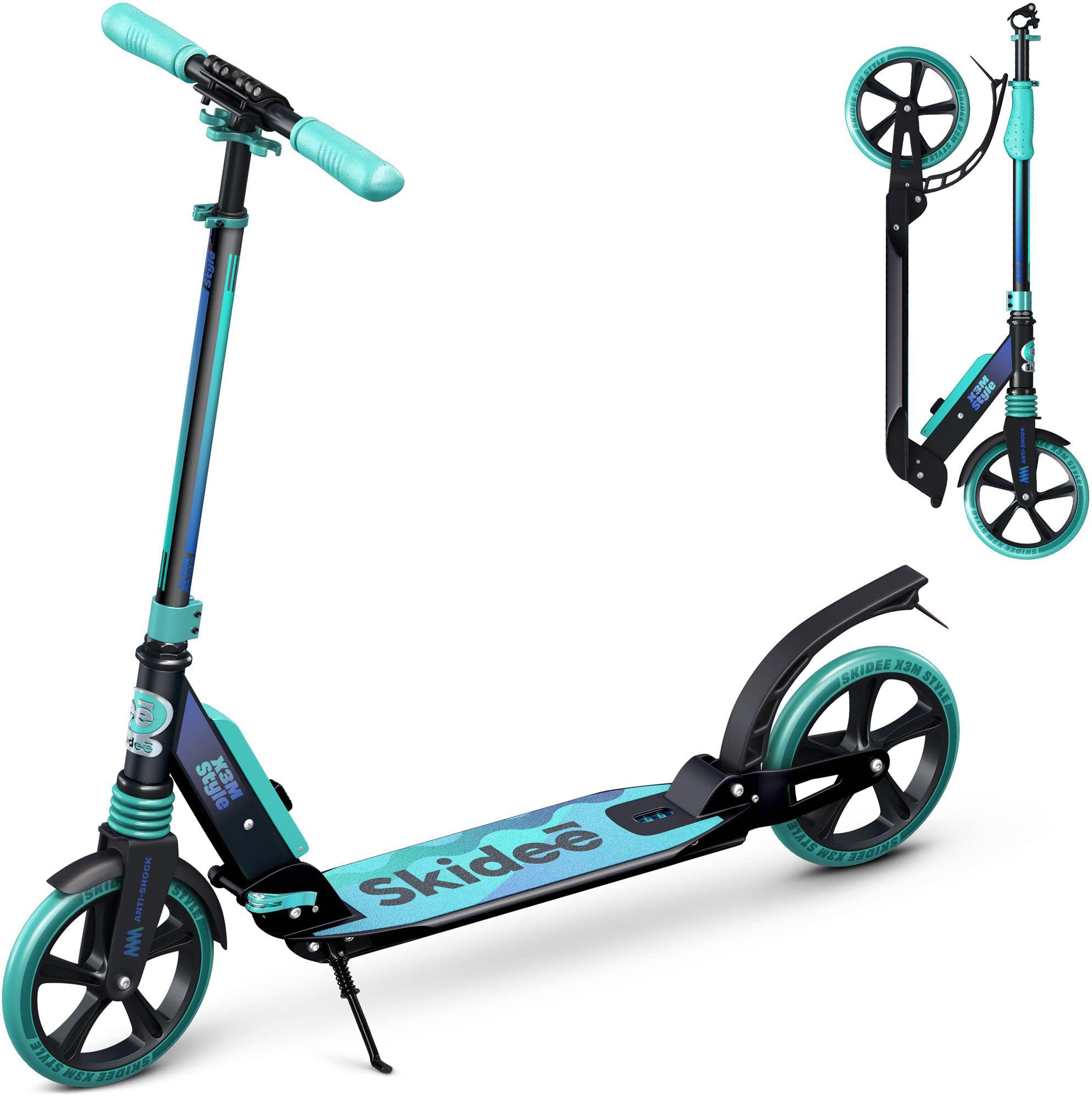 Scooter for Kids Ages 6-12 - Scooters for Teens 12 Years and Up - Adult Scooter with Anti-Shock Suspension - Scooter for Kids 8 Years and Up with 4 Adjustment Levels Handlebar Up to 41 Inches High