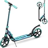 Skidee Adult & Teen Scooter Adjustable Height, Folding, Large Wheels, Lightweight, Durable, Anti-Shock Suspension, Up to 220 lbs