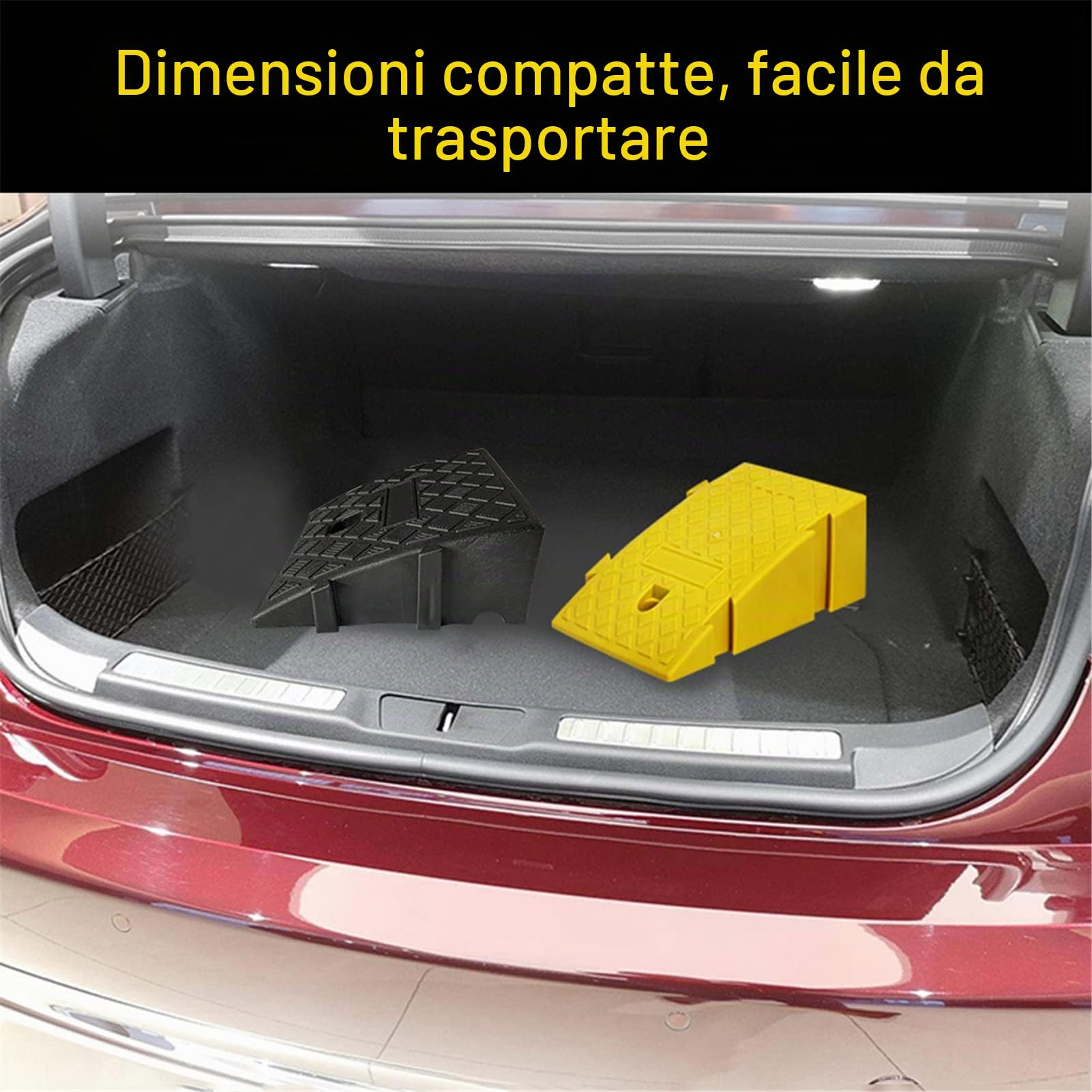 Rampa per Marciapiede Alte 11/13 cm, Rampa Portatile per Auto, Rampa in Plastica Antiscivolo, Rampa di Soglia Robusto per Sedia a Rotelle Auto Moto Bici Porte Scooter Marciapiedi Garage Capannoni
