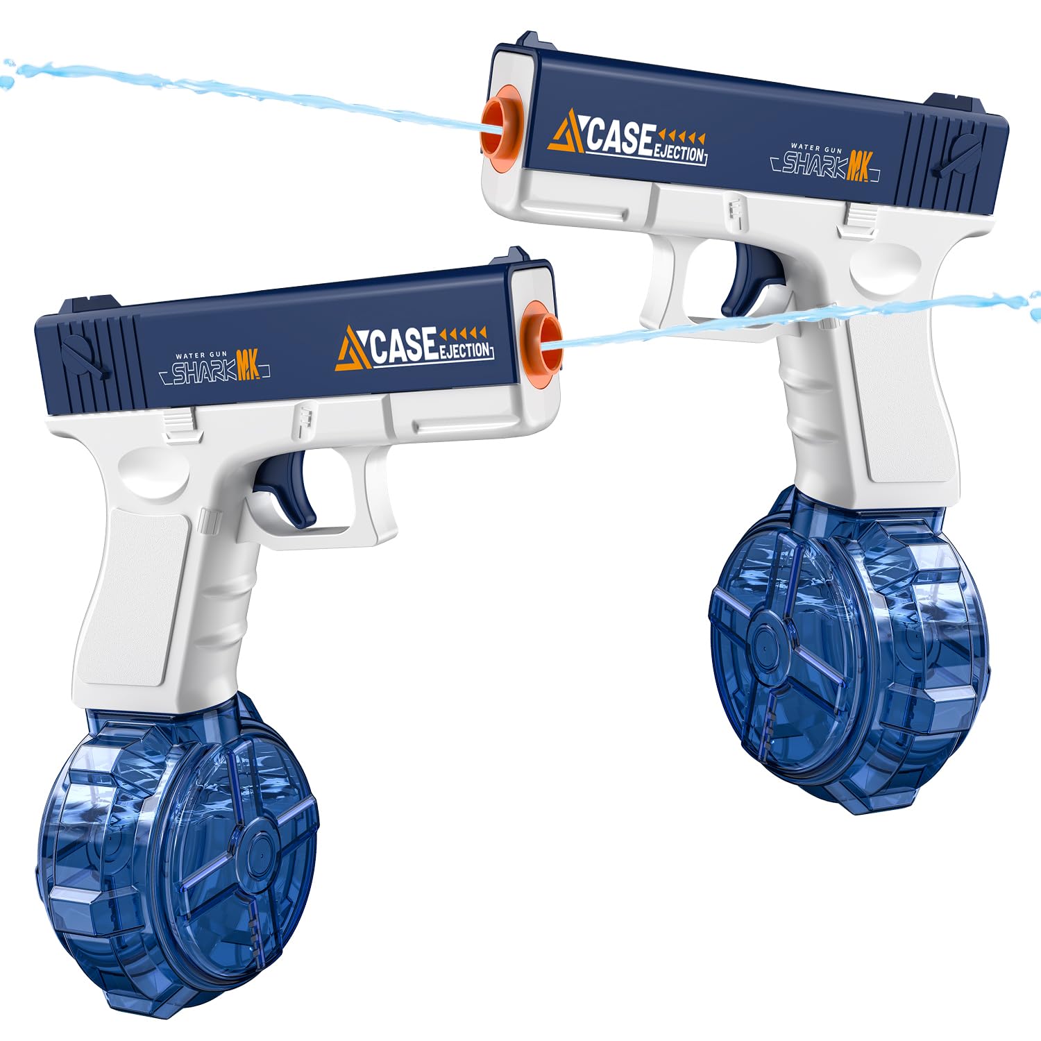 Pistola ad Acqua Elettrica 2 Pezzi, Pistole ad Acqua Automatica con Ricaricabile USB, Fucile ad Acqua,Raggio 8-10 Metri, Giocattoli all'Aperto Estivi per la Festa sulla,Spiaggia, Piscina