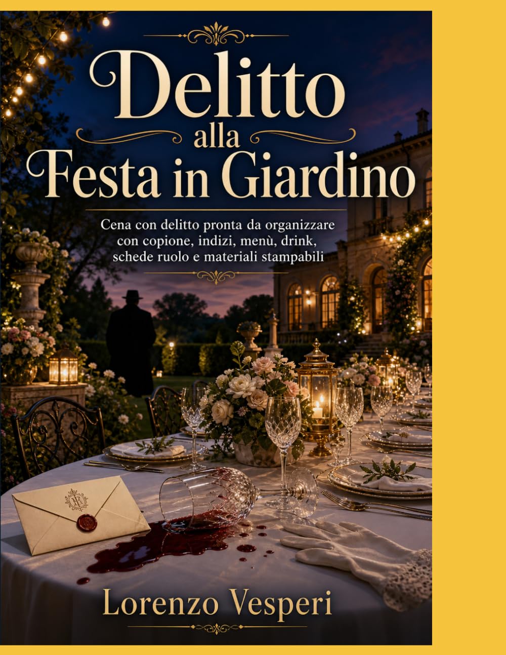 Delitto alla Festa in Giardino: Cena con delitto pronta da organizzare con copione, indizi, menù, drink, schede ruolo e materiali stampabili