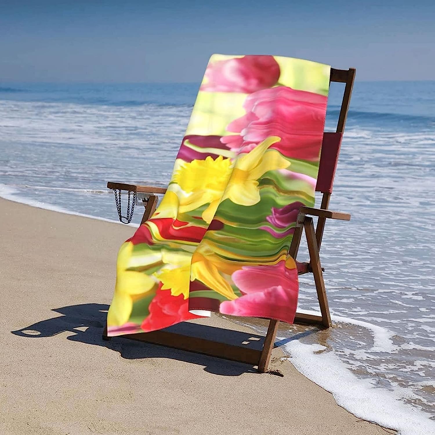 Telo Mare, Compatto E Leggero, Asciugatura Rapida, Ultra Assorbente, Per Spiaggia, Viaggi, Campeggio, Piscina, Asciugamano Spiaggia 3D, Fiori Colorati 200 X 200 Cm -6Z5B-S1U
