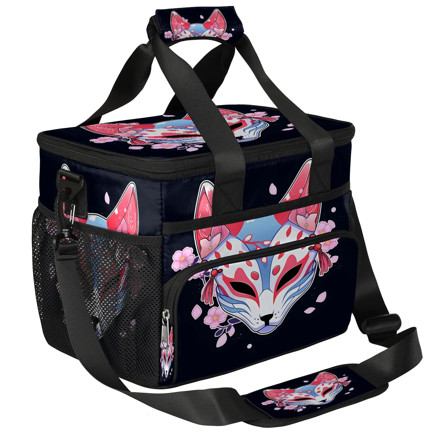 Lunch Box for Men Heavy Duty Insulated Lunch Bag for Women Japanese Fox Mask Lunchbox for Adults Lunch