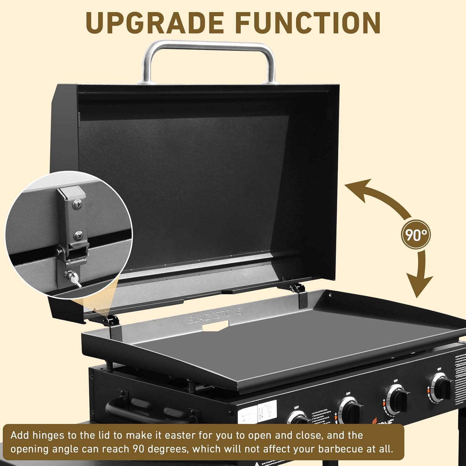Hinged Lid for Blackstone Griddle 36 inch Griddle, Griddle Grill Hard Cover for Blackstone 1554 1836 1825 1866 2149 1984 2151 1863 2122, Flat Top Lid for Blackstone 36" Lids