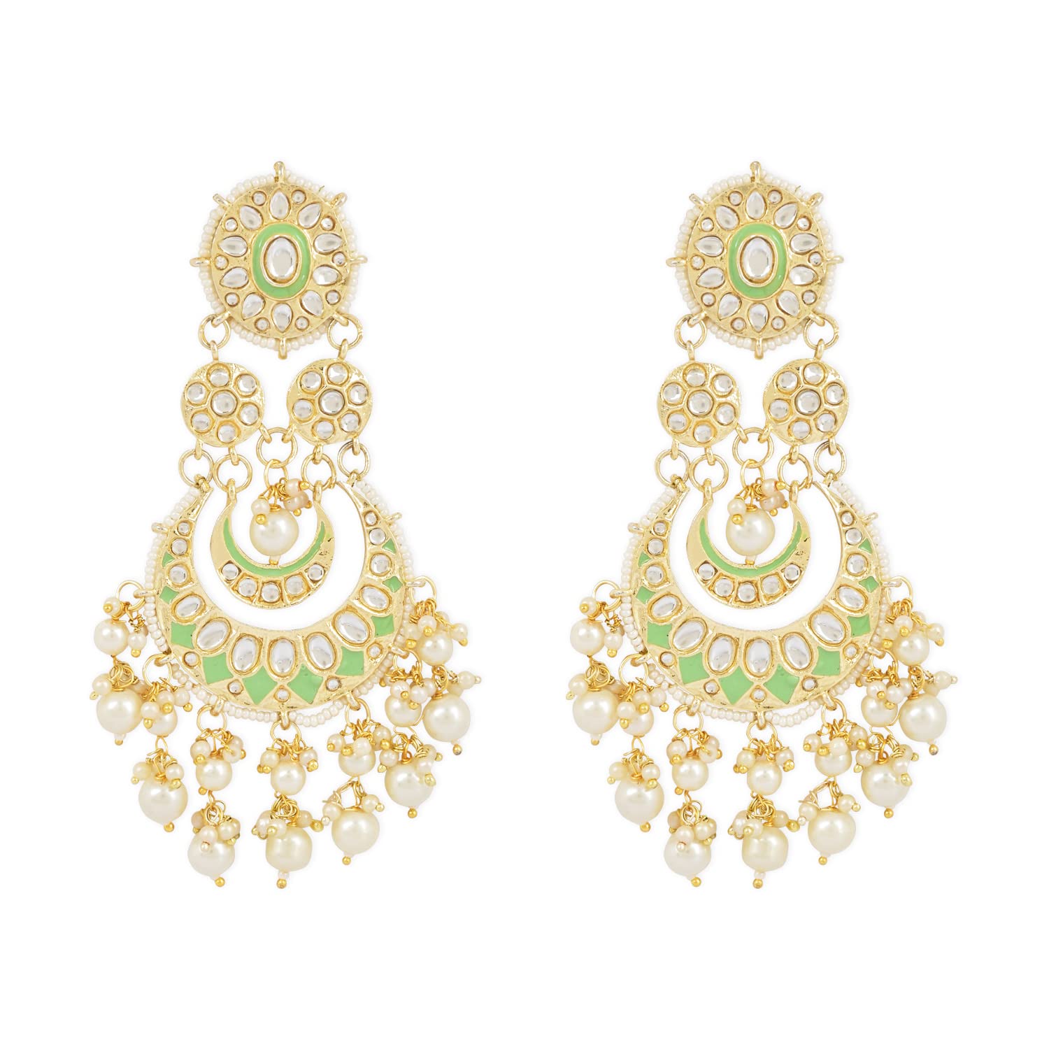 I Jewels Women Gold Plated Intricately Designed Traditional Mint Meenakari Earrings Glided With Kundans & Pearls (E3006Min) (B0C2HYJQY7) Amazon Price History, Amazon Price Tracker